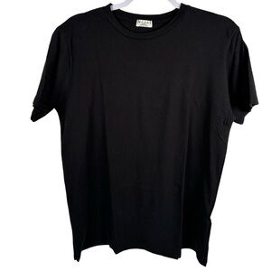 MIDA Undici Black Crewneck Short Sleeve Made in Italy Minimalist Tee Size Large